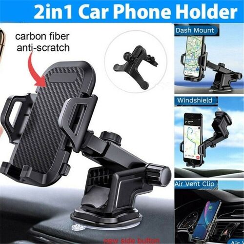 Support De Téléphone 2 En 1 Universel Réglable Pour Voiture, Bras Long Pivotant À 360 Degrés Avec Ventouse