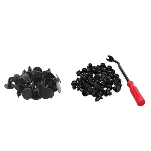 30pcs 9mm X 8mm Trou En Plastique Garde-Boue De Voiture Sapin Clips Rivets Retenue Et 40pcs 10mm-Type Pare-Chocs En Plastique Garde-Boue Attacher