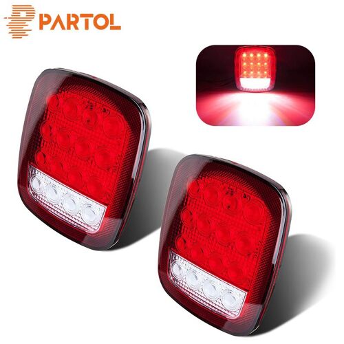 Feu De Remorque Universel À 16 Led, Feu De Stop, Latéral Arrière, Pour Camion, 12v, 24v, Rouge, Blanc