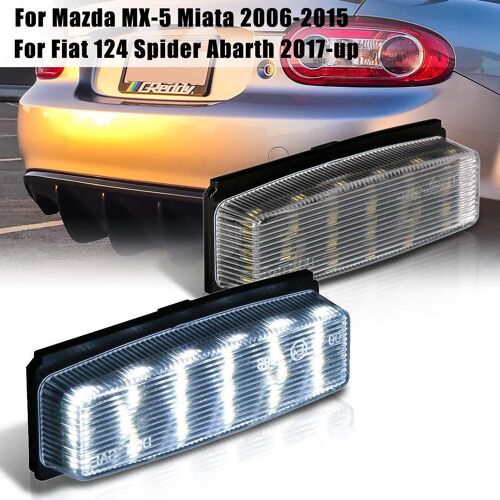 Lumière De Plaque D'immatriculation De Voiture À Led Blanche, Pour Mazda Mx-5 Miata 2006 ¿ 2015 Et Fiat 124 Spider Abarth 2017