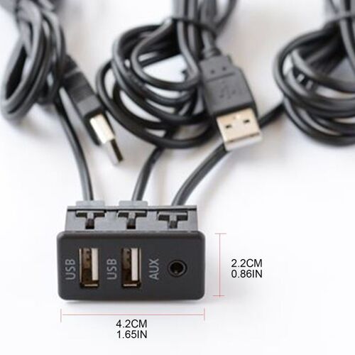 Adaptateur de câble d'extension AUX 3.5mm pour tableau de bord de voiture, étanche, Port USB universel pour camion et moto