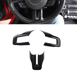 Moulures De Couverture De Volant De Voiture En Fiber De Carbone Abs, Moulage De Garniture De Volant Pour Ford Mustang 2015 ¿ 2020