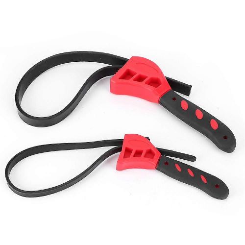 2pcs Clé à filtre à huile de type courroie antidérapante serrer desserrer retrait clé à molette réparation automobile outils à main