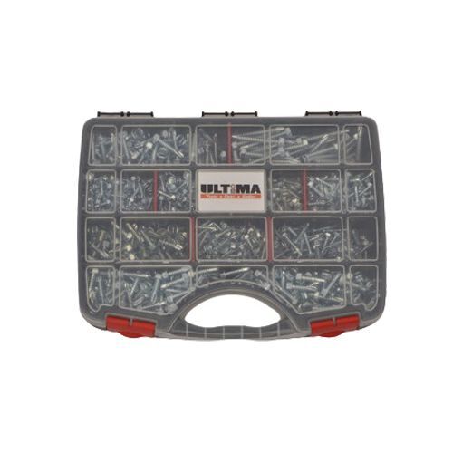 Coffret de 905 vis auto-perceuses à tête hexagonale DIN 7504K acier zingué blanc - ULTIMA - COF155