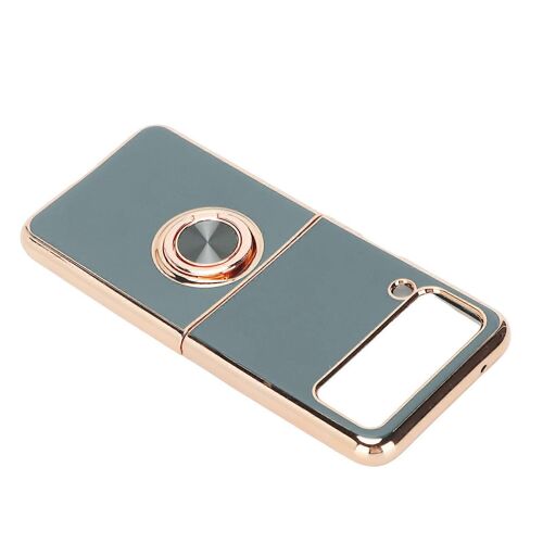Coque De Protection Pour Smartphone Housse De Téléphone Magnétique De Voiture Avec Support De Boucle De Doigt De Rotation À 360 Degrés Pour Z Flip 3 Gris