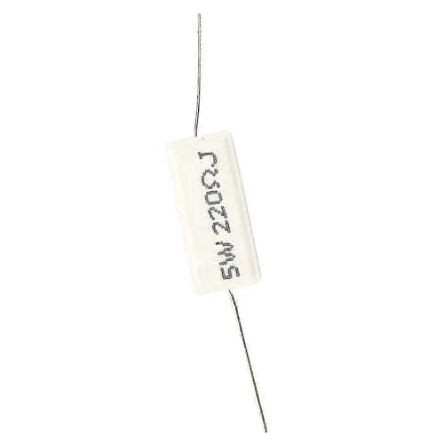 10 Pcs Axial Plomb Céramique Ciment Résistance De Puissance 220 Ohm 5W