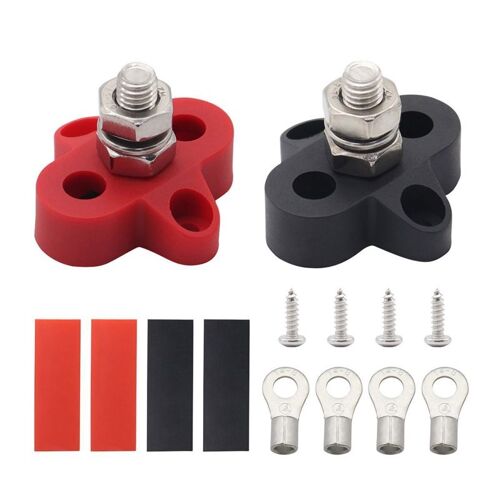 Bornier De Barre De Bus M6/M8/M10, Isolé, Simple, Robuste, Distribution De Puissance Positive, Goujon De Jonction, Paquet De 2