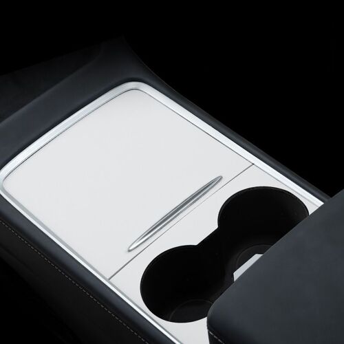 Boîte De Rangement De Contrôle Central De Voiture, Porte-Gobelet D'eau, Panneau Limiteur Fixe, Autocollant De Protection De Décoration Pour Tesla Modèle 3/Y 2021