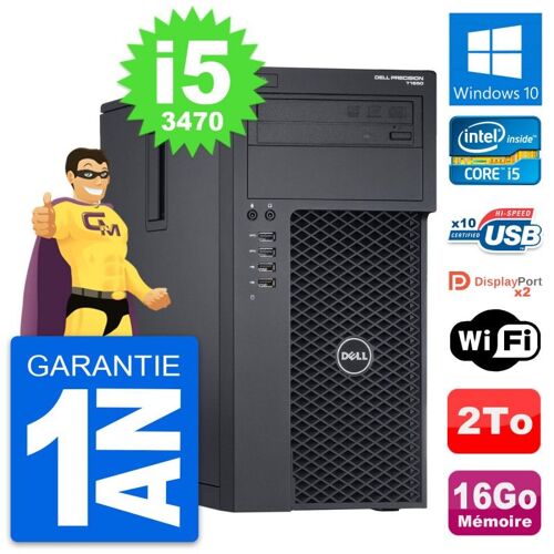 PC Tour Dell Precision T1650 Intel i5-3470 RAM 16Go Disque 2To Windows 10 Wifi