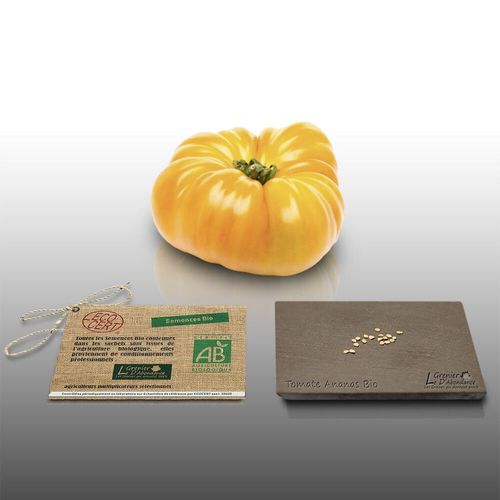 15 Graines À Semer - Le Grenier D'abondance - Tomate Ananas Bio - Certifié Ab - Solanum Lycopersicum