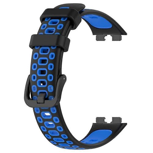 Bracelet De Montre Pour Huawei Band 10 9 8, Bracelet De Rechange Universel Bicolore (Noir Et Bleu)