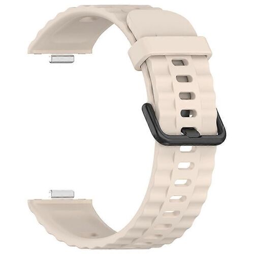 Bracelet De Montre Officiel En Silicone Pour Huawei Watch Fit4/Fit4pro/Fit3 (Blanc Ivoire + Boucle Noire)