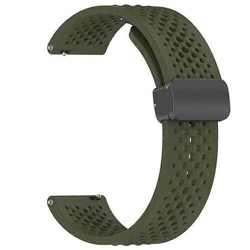 Bracelet De Montre À Boucle Déployante En Silicone, Accessoire Pour Toutes Les Montres, Connecteur 22 Mm (Vert Armée)
