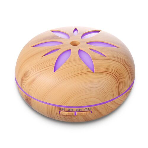 Diffuseur d'huile essentielle d'aromathérapie avec lumières LED colorées, diffuseur d'arôme de Grain de bois, humidificateur d'air ultrasonique à brume fraîche de 500ML