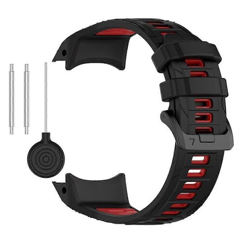 Bracelet De Montre En Silicone Bicolore Pour Montre De Sport Garmin Instinct3 50 Mm (Noir Et Rouge)