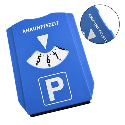 Minuterie De Disque De Stationnement De Voiture Portable, Affichage De L'heure D'arrivée, Plastique Bleu, Électronique De Voiture, 15.2x12.4x0.8cm