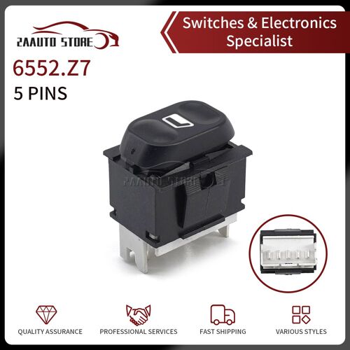 Interrupteur De Commande De Lève-Vitre Électrique, Pour Citroën Berlingo Xsara Jumpy Peugeot 6552z7 6552.Ar 6552ar 6552 Ar 6552.Vq