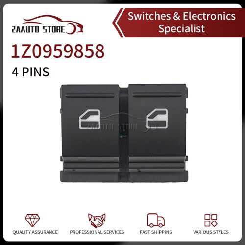Bouton De Commutation De Fenêtre Électrique, Base Noire Pour Skoda Fabia Mk2 2006 ¿ 2015 Octavia Driver, 4 Broches