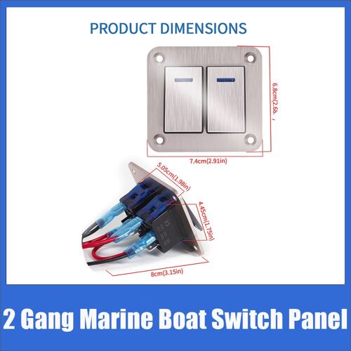 2 Gangs Marine Bateau Interrupteur Panneau Led Étanche 12v Interrupteur À Bascule Panneau Pour Bmw F10 Toyota Rav4 Accessoires De Voiture