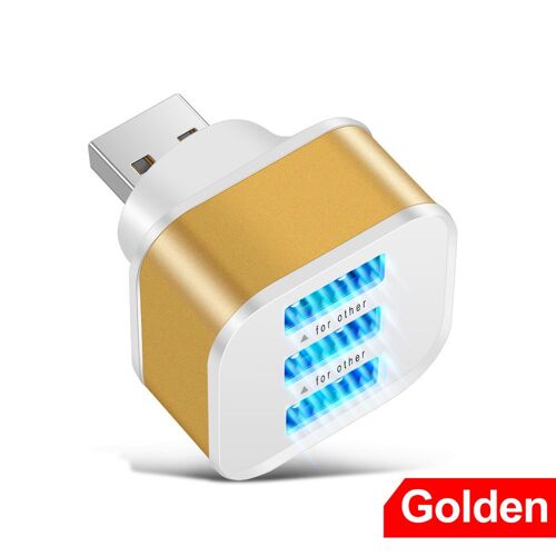 Adaptateur Hub USB 3 en 1, 2.0 multiples, 3.1x3.1x3.5CM, pour véhicule, accessoires de produits électroniques, 1 pièce