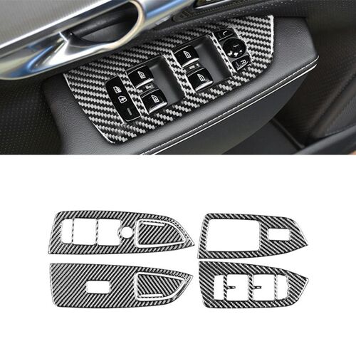 Autocollant De Couverture De Cadre De Panneau De Commutateur De Vitre De Voiture En Fiber De Carbone, Accessoires Pour Volvo S90 De 2017 À 2022