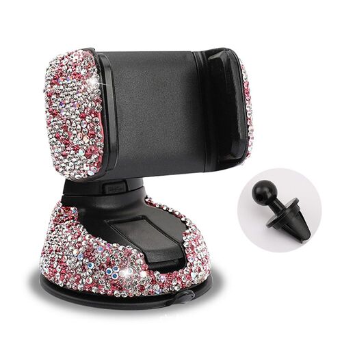 Support De Téléphone Portable Pour Tableau De Bord De Voiture, Ventilation D'air, Strass, Décoration Intérieure En Cristal, Support De Téléphone Pour Téléphones Intelligents De 3.5 À 6 Pouces