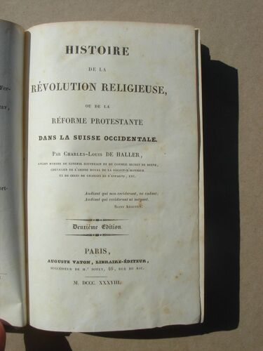 Histoire De La Révolution Religieuse, Ou De La Réforme Protestante Dans La Suisse