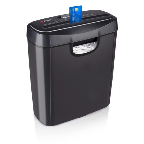 Alpina Destructeur De Documents Papier Broyeur Papier Et Cartes De Crédit 190w - Dechiqueteuse Electrique - Espace Pour 6 Feuilles A4 - Collecteur De 10l - Noir