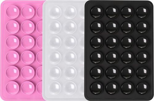 Pack de 3 Supports Ventouses Noir / Rose / Transparent Bigben