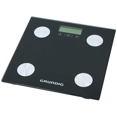 Grundig Balance Pèse Personne avec Analyse Corporelle - Mémoire pour 12 personnes - Max 180 Kg - Verre - Noir