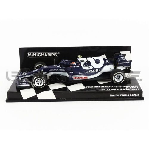 Minichamps 1 43 Scuderia Alphatauri Honda At2-Pierre Gasly-3 Me Azerbaijan Gp 2021 Voiture Miniature De Collection 417210710 Blue White