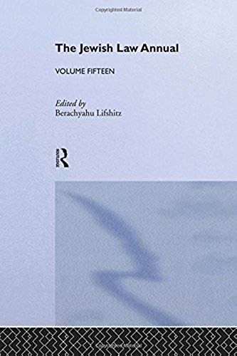 The Jewish Law Annual Volume 15