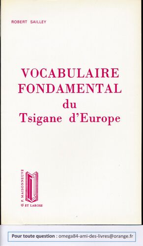 Robert Sailley --- Vocabulaire Fondamental Du Tsigane D'europe, 1979