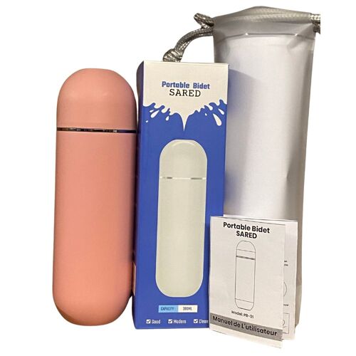 Bidet Portable Sared Rose 380ml - Hygiène Intime Assurée 