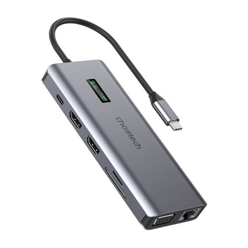 Adapter 12w1 Choetech Hub-m26 Usb-c For Usb-c+ Usb-a+ Hdmi+ Vga+ Aux+