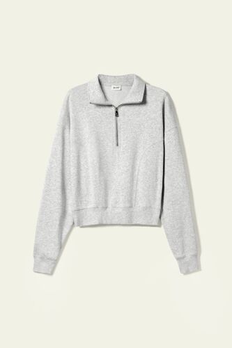 Lilysilk Pull Demi-Zip Heirloom '89 Gris Chiné M - Silkerry Doux, Respirant Et Élégant Pour Femme