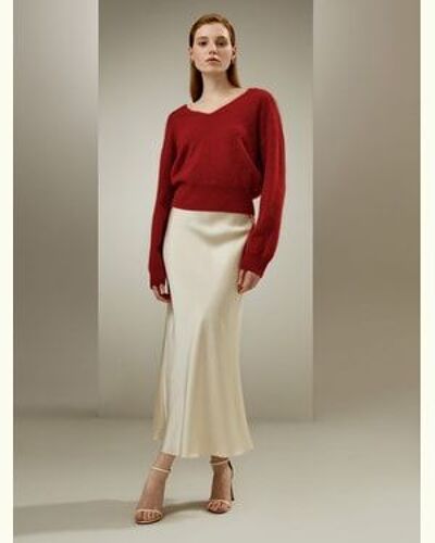 Lilysilk Jupe Longue En Soie Texture Luxueuse Soie Charmeuse Double Face Élégance Sans Effort Charme Classique Lilyblanc Petite 40