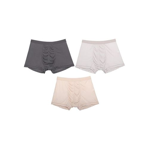 Lilysilk Boxer Homme Soie Tricotée Ultra Doux Respirant Gris/Gris Foncé/Beige M