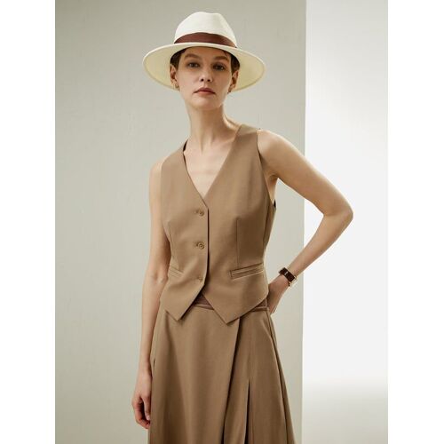 Lilysilk Gilet Ortygia Moka Femme Laine & Soie Coupe Ajustée Taille 38