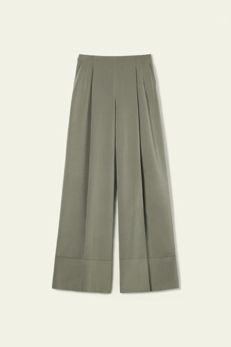 Lilysilk Pantalon Large Soie Extensible Thé 36 - Chic Et Confortable, Crêpe Épais, Sans Ceinture