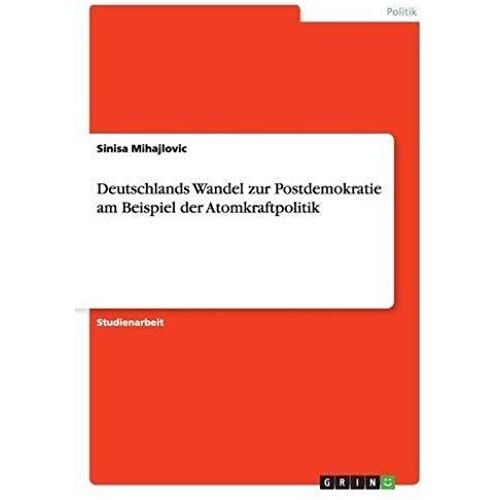 Deutschlands Wandel Zur Postdemokratie Am Beispiel Der Atomkraftpolitik