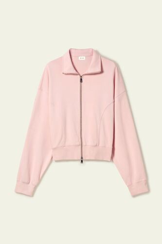 Lilysilk Veste Zippée Heirloom '89 Rose Poudré M - Silkerry Douce & Respirante, Col Montant, Style Classique
