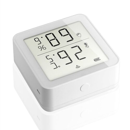 Capteur de Température et d'Humidité, Thermomètre avec Wifi, Hygromètre à Hydrogène d'Intérieur, avec Écran LCD, Compatible avec Alexa et l'Assistant Google