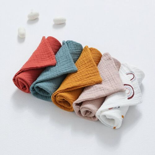 Serviette D'Alimentation En Coton Pour Bébé, 5 Pièces, Serviette De Bain Pour Nouveau-Né, Mouchoir En Gaze Douce