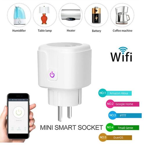 Prise De Courant Intelligente, Ue, Commande Sans Fil, Wifi, 10a, Interrupteur Tuya, Portable, Voyage, Partage, Prise Électronique Avec Indicateur