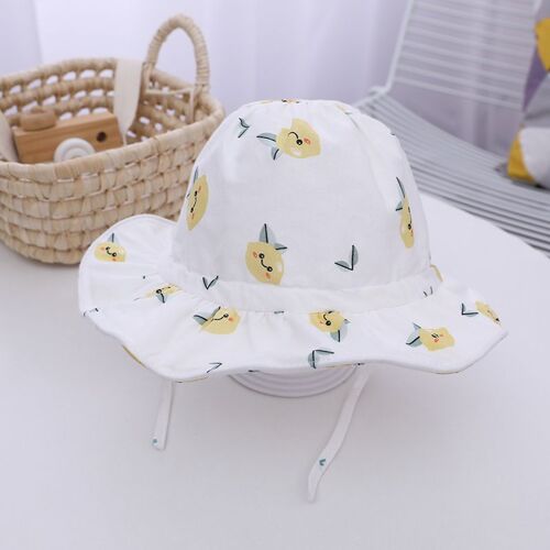 Chapeau Seau À Imprimé De Dessin Animé Pour Bébé, Casquette De Pêcheur À Volants Pour Enfants, Fille Et Garçon, Mignon, Visière En Coton Doux, Chapeau De Soleil Pour Bébé Avec Corde, Printemps Et Été