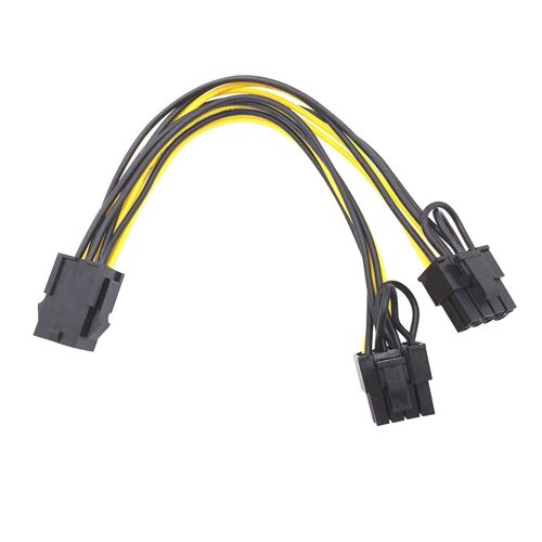 Câble D'Alimentation Pci-E 6 Broches Vers Double 6 + 2 Broches (6 Broches/8 Broches), Carte Graphique Pcie Pci Express 6 Broches Vers Double 8 Broches