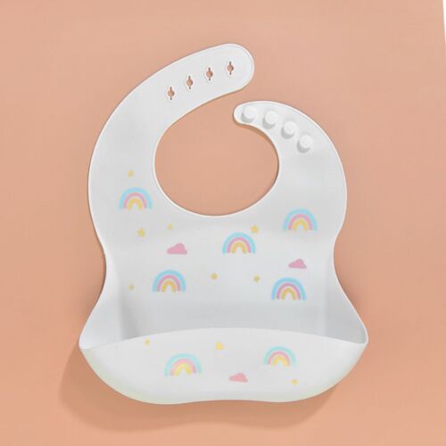Bavoirs En Silicone Souple Et Étanche Pour Bébés, Imprimés Fruits Et Animaux Mignons, Réglables, Pour Enfants En Bas Âge