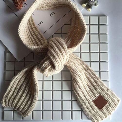 Écharpe Chaude Tricotée Pour Bébé, De Couleur Unie, Pour Enfant, Garçon Et Fille