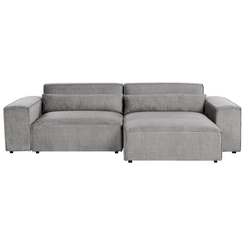 Canapé D'angle Hellnar Gris Tissu Côté Gauche